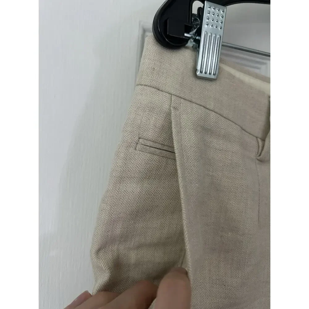 Men’s Billy Reid Dress Pants Size 30 (31x33) Herringbone Cotton Ecru Off White